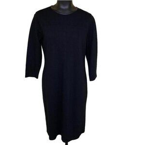 Lauren Ralph Lauren Black Knit Long-sleeve Sheath Dress Size Medium